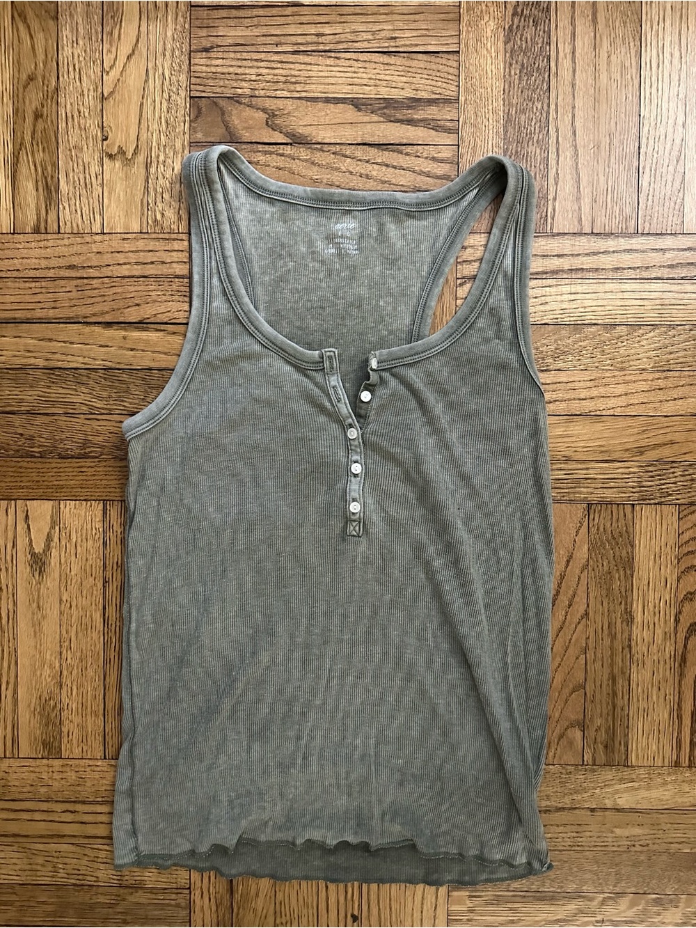 Aerie Ribbed Tank Top with buttons - large - like new